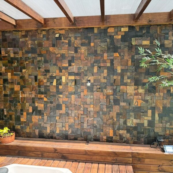 Mosaico Pedra Ferro Basalto 30x30cm